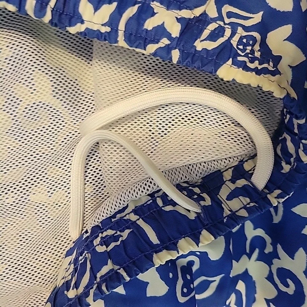 Polo Sport Ralph Lauren Swim Board Shorts Mens Medium Blue‎ Floral AOP Lined VGT
